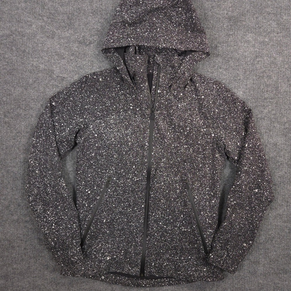 Lululemon Here To Move Jacket Womens 6 Luminesce Splatter White Black Waterproof